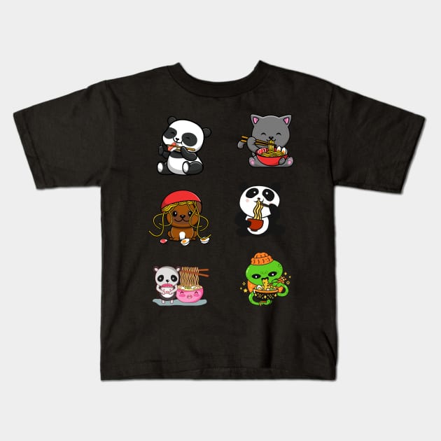 Funny animals Kids T-Shirt by Gomqes